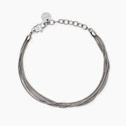 Kidult Bracciale multifilo argentato con catene snake 831152